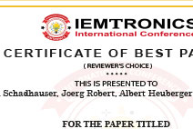 Zum Artikel "Best Paper Award IEMTRONICS"